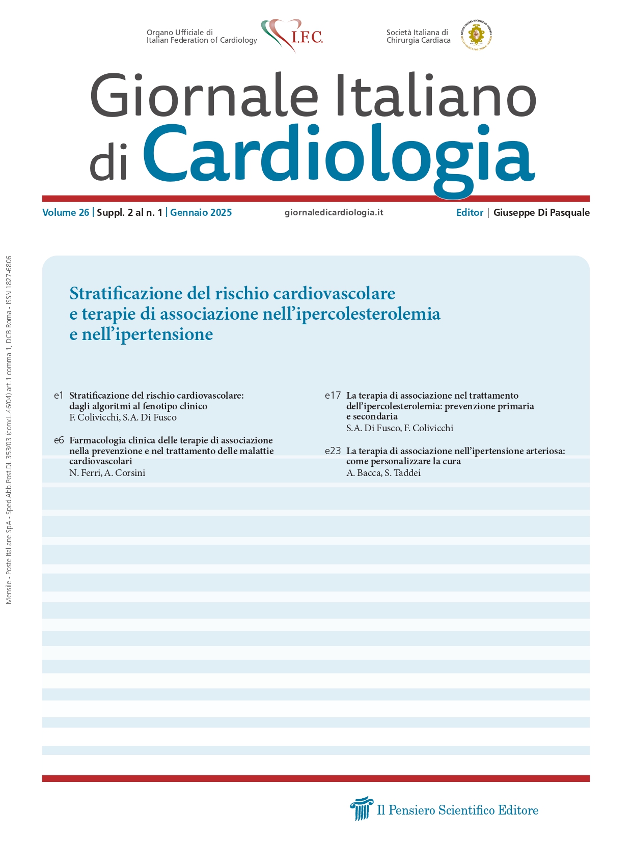 Suppl. 2 Stratificazione del rischio cardiovascolare e terapie di associazione nell’ipercolesterolemia e nell’ipertensione